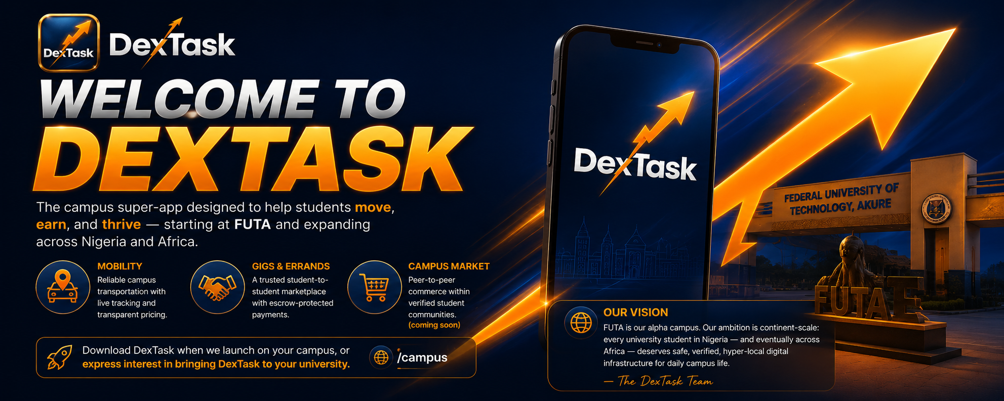 Welcome to DexTask — Move, Earn, and Thrive on Campus