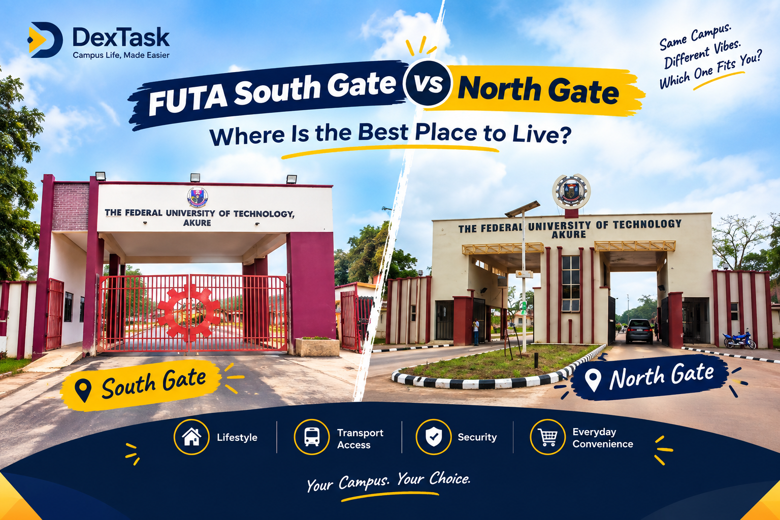 FUTA South Gate vs. North Gate: Where is the Best Place to Live?